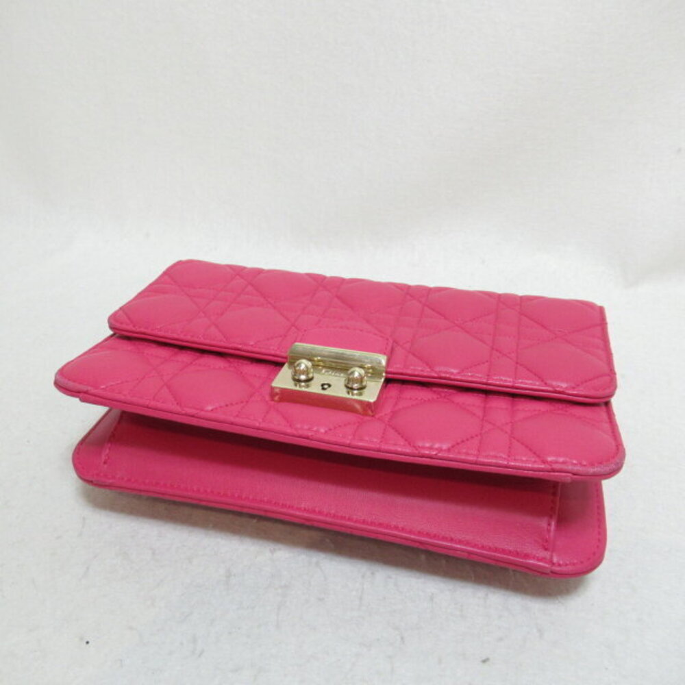 Dior chain wallet Shoulder Bag lambskin pink - Picture 4 of 10